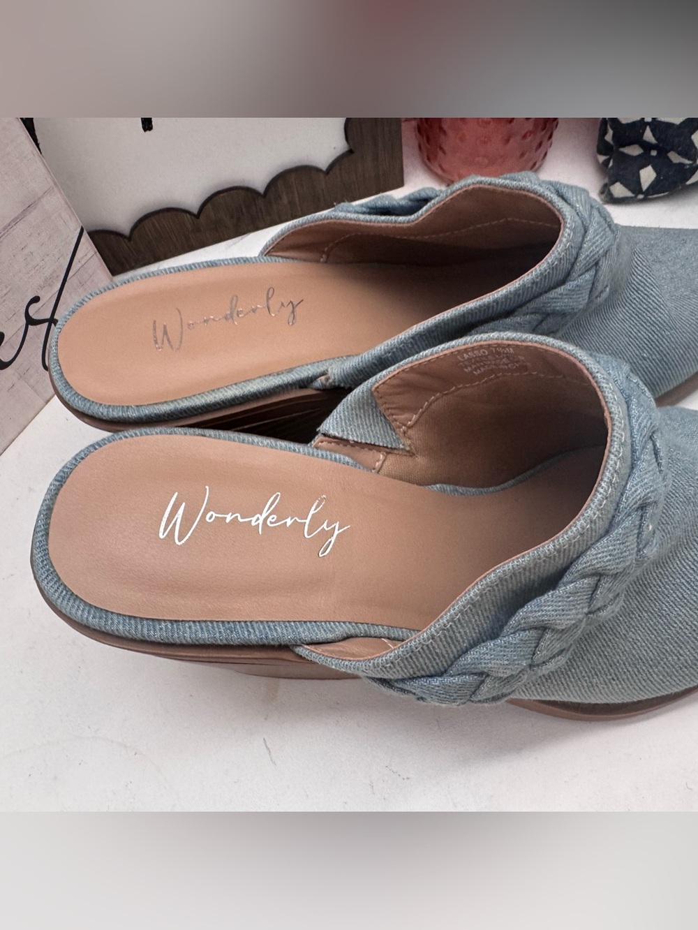 Denim pointed toe heeled mules - Picture 5 of 5